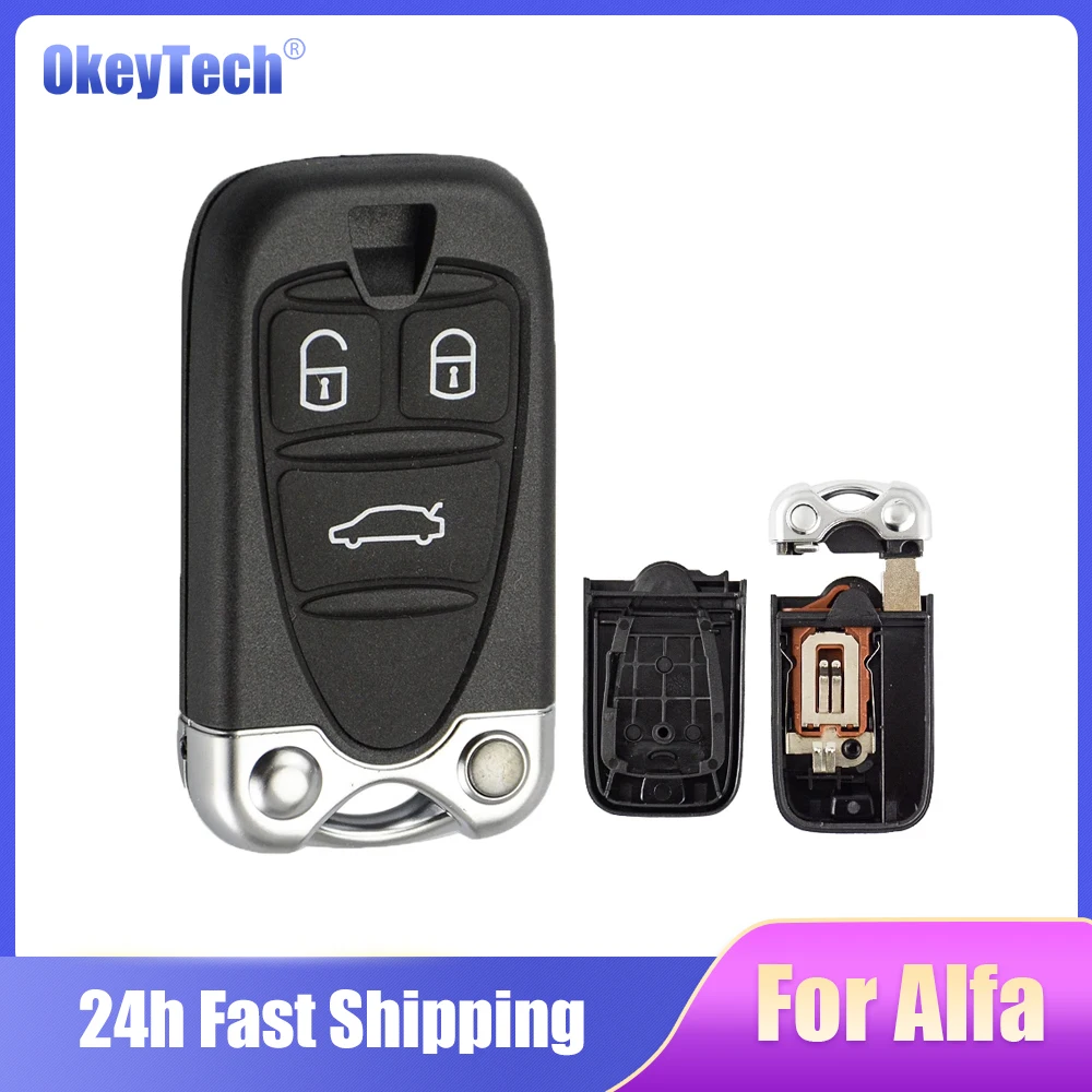 OkeyTech New Remote Control Car Key Shell For Alfa Romeo 159 156 Giulietta Brera Spider Insert Blade Smart Card Case Replacement