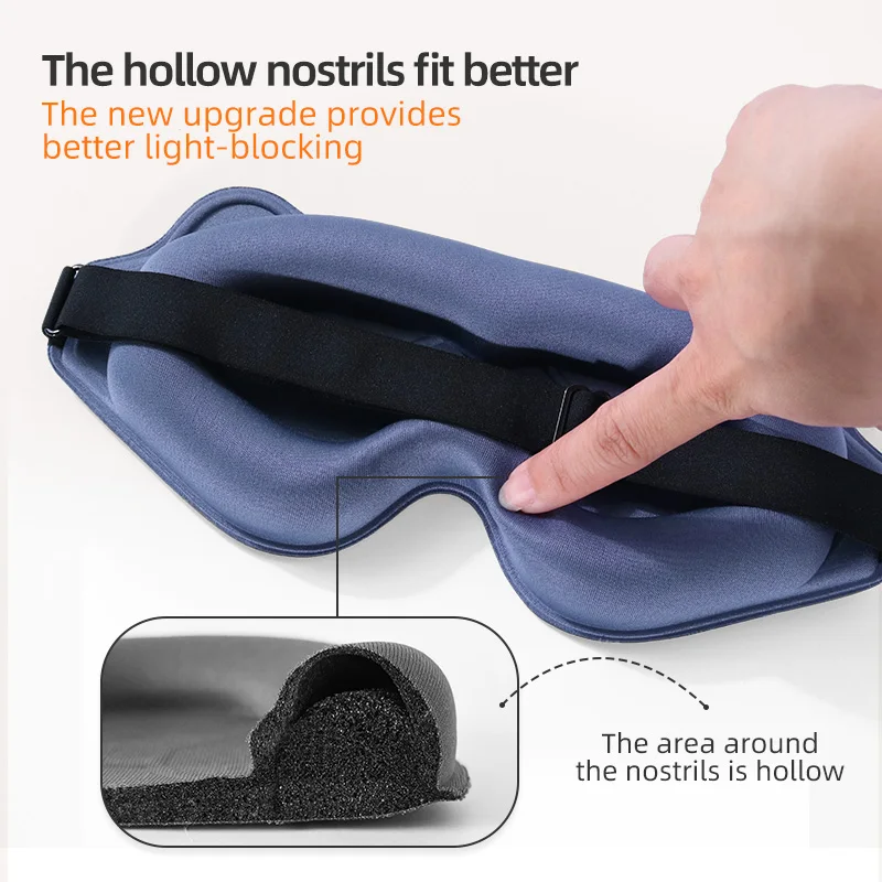 Enhanced 3D Light-Blocking Soft Sleep Mask with Comfort Padding