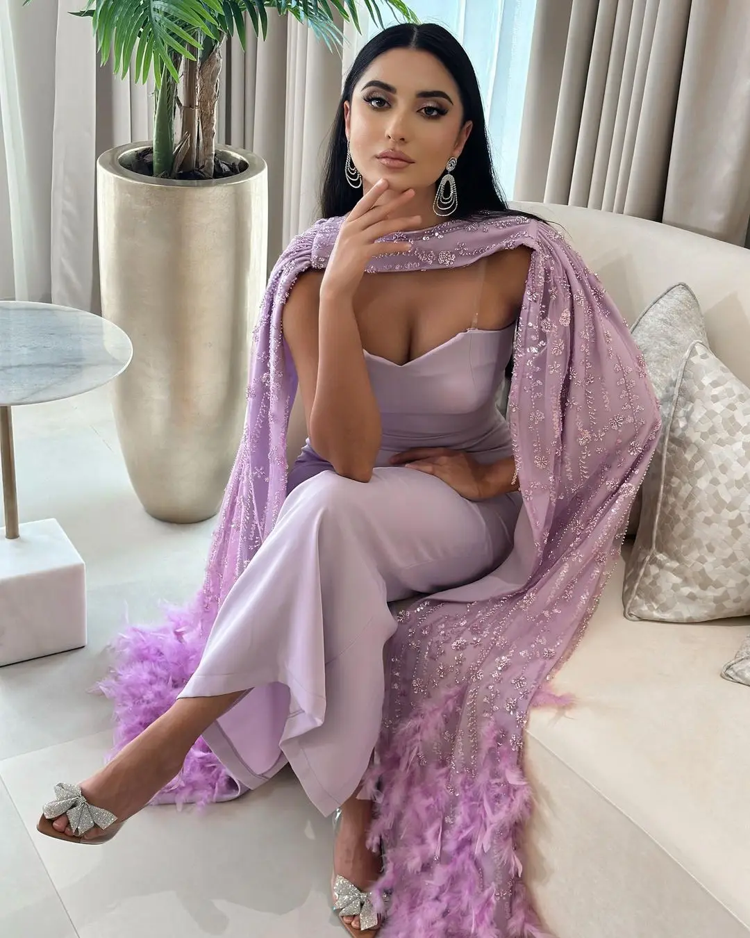 Strapless Formal Dress Prom Dresses Feather Elegant V Neck Evening Dresses Ankle Length Wedding Party Dress Saudi Arabia Women