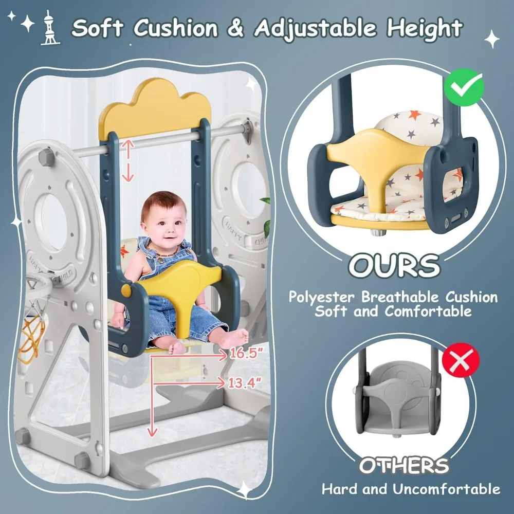 5-in-1 Toddler Slide & Swing Set 5