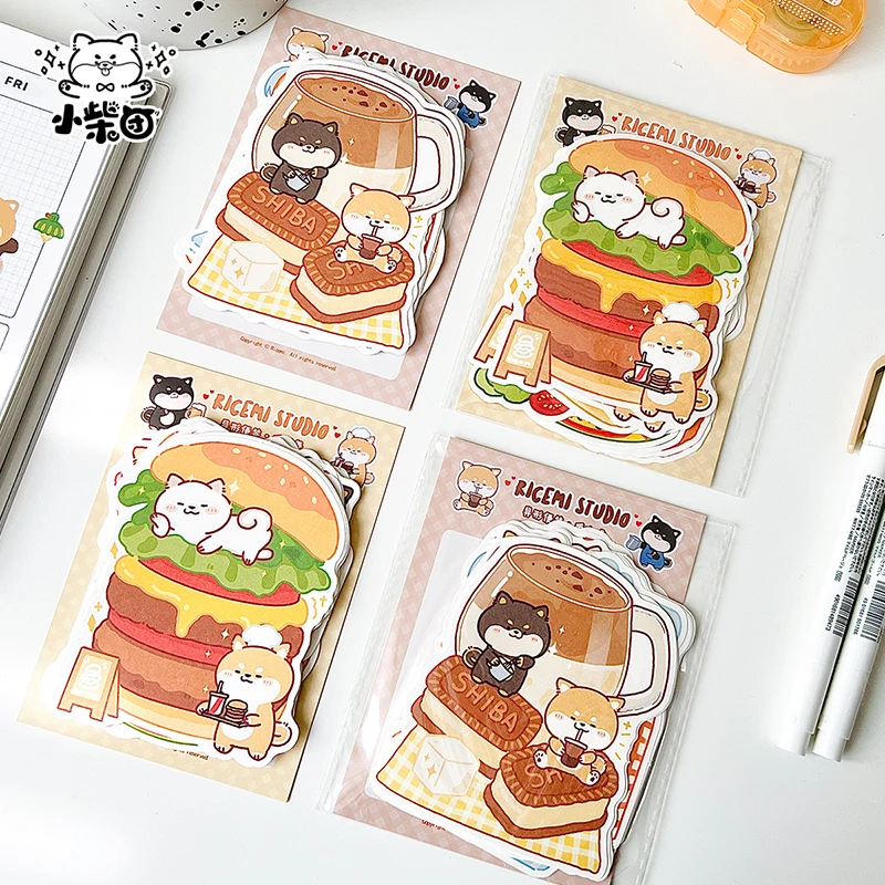 Gourmet Coffee Hamburger Cartoon Chaigou Cute Hand Tent Decorated with Writable Alien Notes