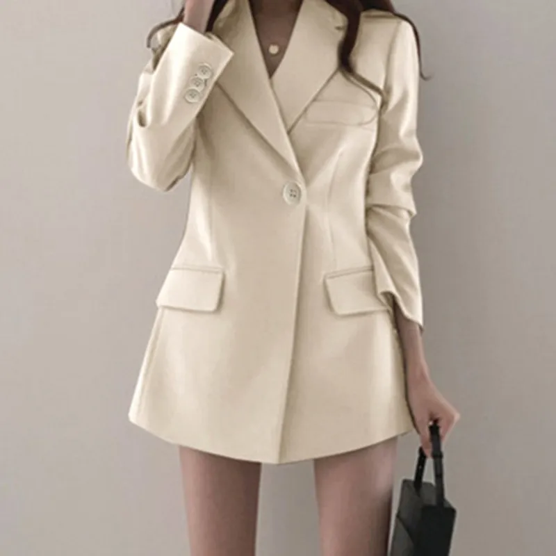 Small Suit Jacket Female Spring White 2021 Large Size Korean Version Design British Style Lady Blazer Women Crop Blazer Fashion pink pant suit Suits & Blazers