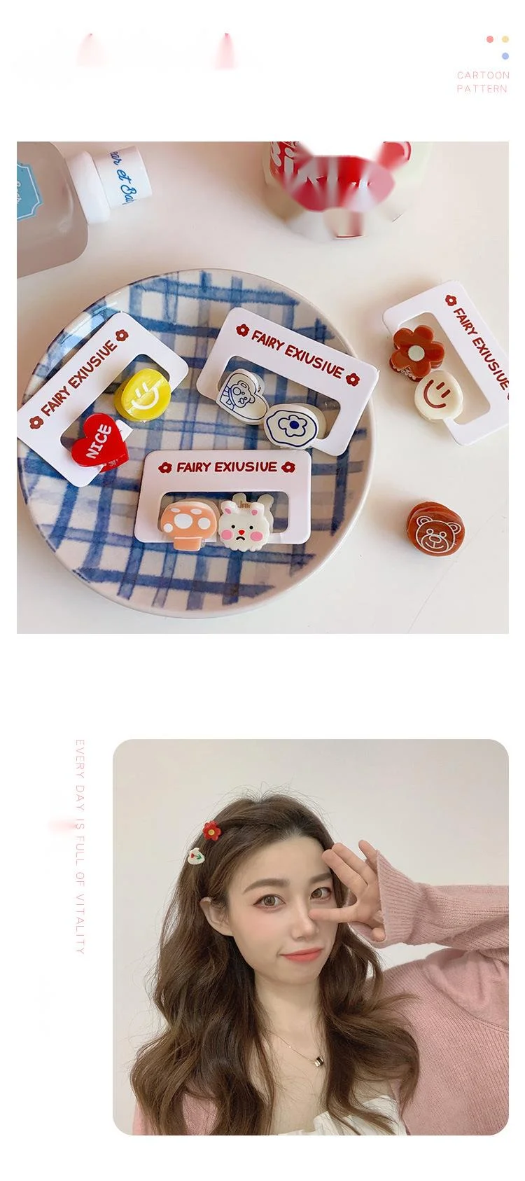 2 accessoires pour cheveux couleur bonbon mignon mini pinces à cheveux dessin animé ours frange pince cheveux restes pince accessoires pour étudiants_voghion.com