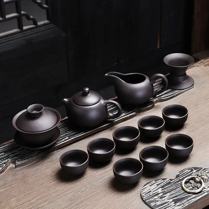 Purple Clay Chinese Kung Fu Tea Set Yixing Teapot Tea Pot Cup Zisha Gaiwan Kettles Ceremony Drinkware Teaware Set