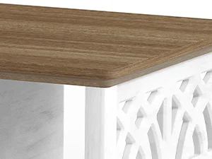 Farmhouse Coffee Table with Storage,w/ Drawers,Rustic Rectangular Center Table,Wood,for Living Room