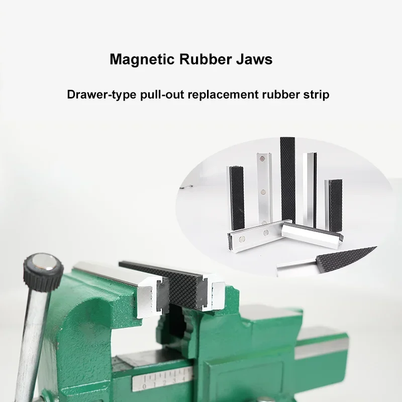 Magnetische Schutzabdeckung für Schraubstockbacken aus Aluminiumlegierung und Gummi, kratzfeste Schutzpolster für Schraubstöcke, passend für Schraubstöcke mit einem Durchmesser von 2,5 bis 8 Zoll. – Detail 7