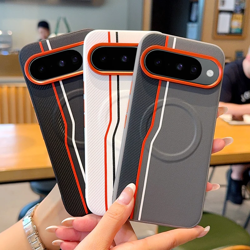 ELVEV Magnetic Luxury Color-Blocked PU Leather Ultra Thin Shockproof Case