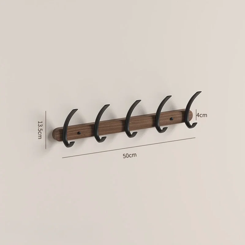 Walnut moon shape hooks fitting room no-hole behind door hangers wall wall hanging entryway entrance clothes hat hooks