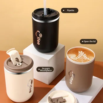 16.9oz Stainless Steel Thermos Cups Coffee Thermal Mug Leak-Proof Travel Car Vacuum Flask Insulated Cup Milk Tea Water Bottle 1