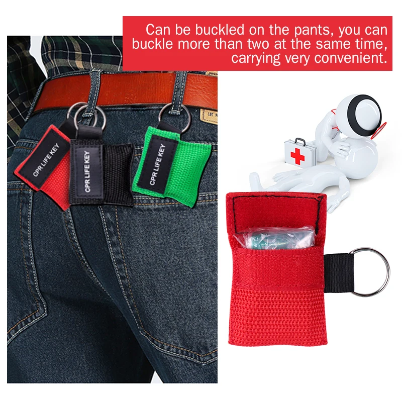 20/50pcs CPR Resuscitator Mask Outdoor Emergency Use Disposable Travel CPR Pocket Mask Breathing Film First Aid Breath