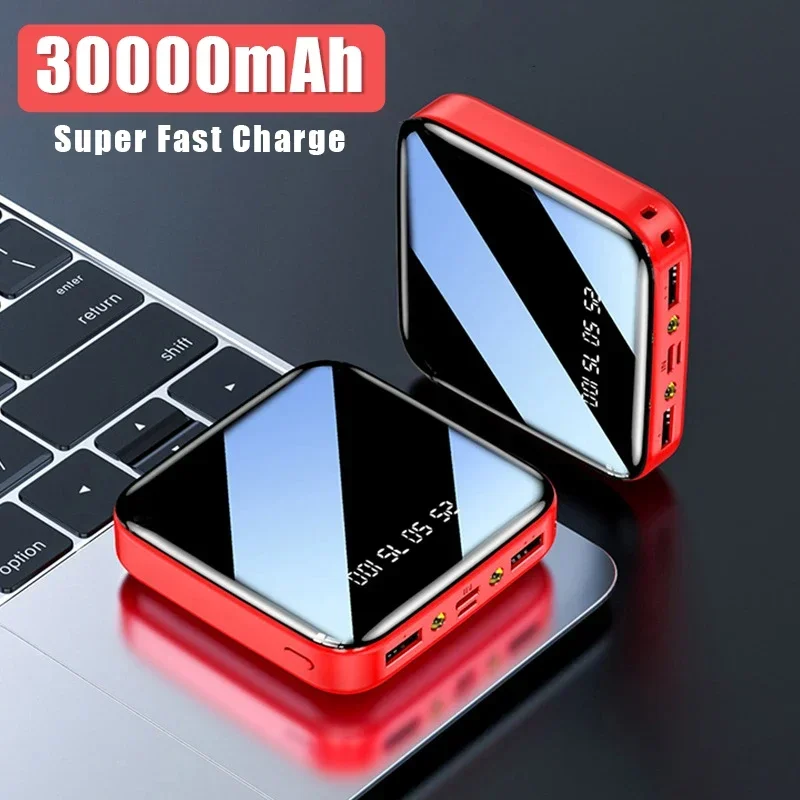 Mini Power Bank 30000mAh Super Fast Charger Portable Digital Display External Battery Pack For iPhone Xiaomi Samsung Powerbank