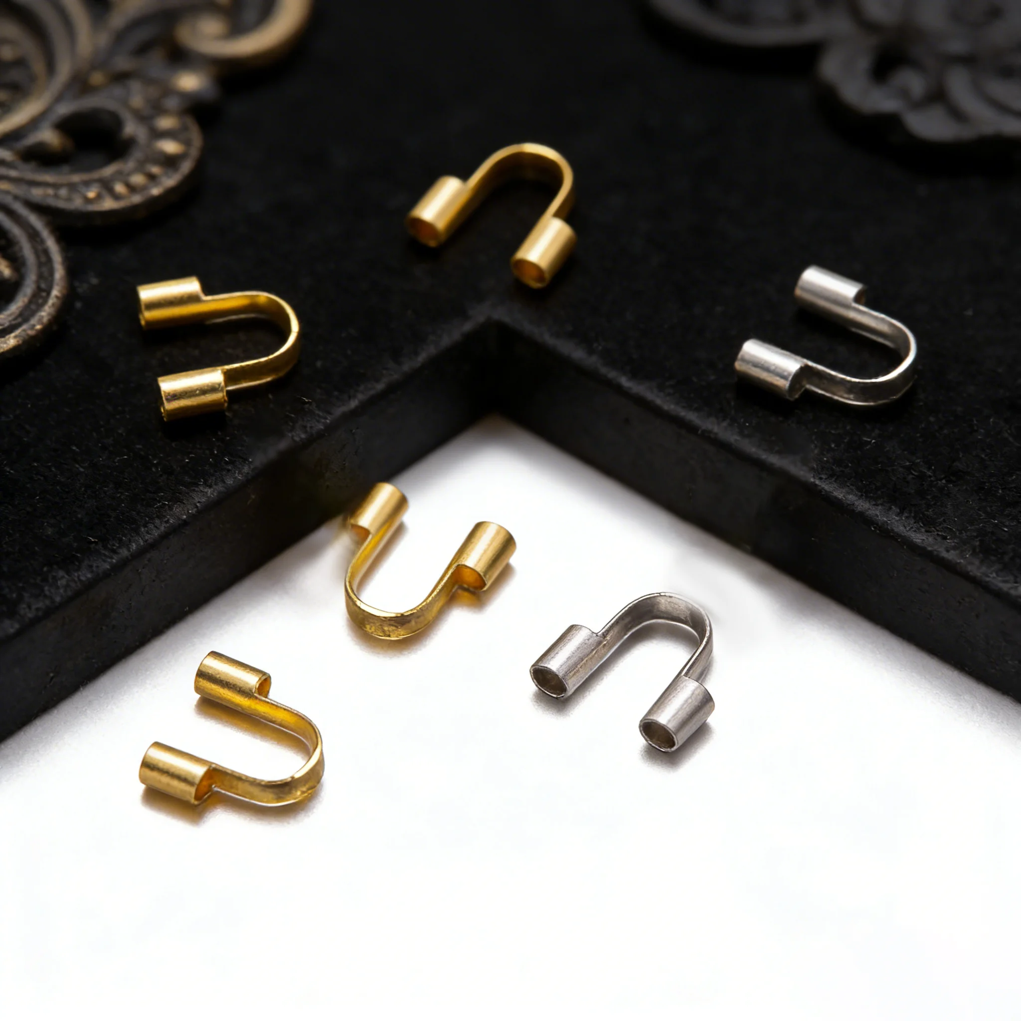 20/50 Stück Edelstahl U-förmige Verschlüsse Drahtschutzverbinder für DIY Armband Halskette Schmuckherstellung Zubehör – Detail 2