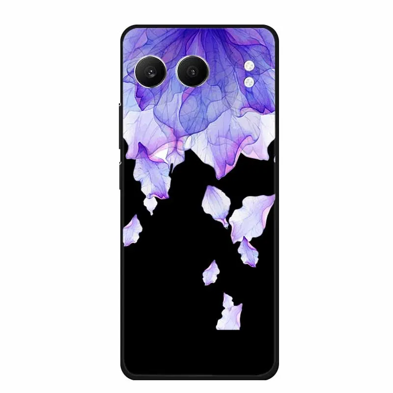 Cute Cartoon Cat Black Silicone Soft Back Cover Case