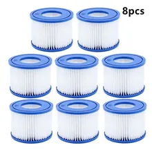 

8 Pcs Swimming Pool Filter Cartridges Pack Washable Filter Easy to Clean for Bestway Spa Filter Pump Cartridge Type