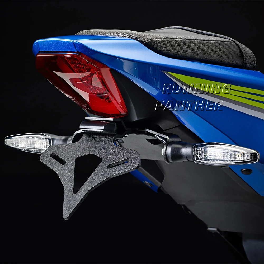 오토바이 후면 짧은 꼬리 재고 깔끔한 라이센스 플레이트 홀더 Tailstock 브래킷 스즈키 GSX-R1000 GSXR1000 2017-2022 용 LED 라이트
