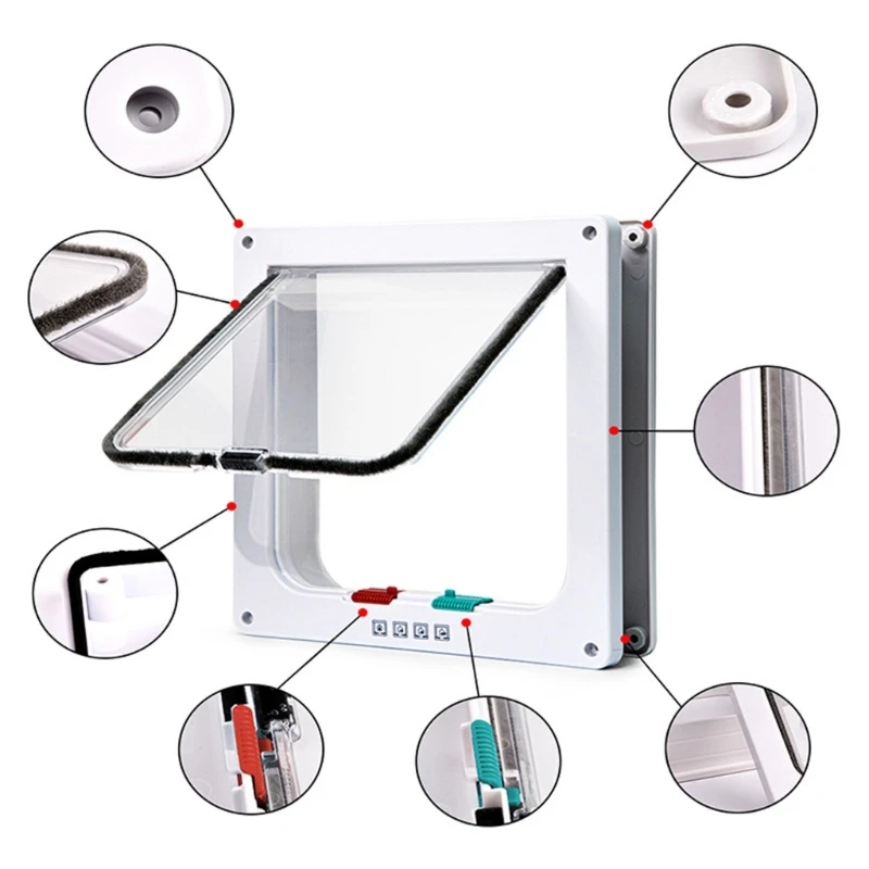 Freedom Dog Security Door for Pet Kitten Cats Flap Door for Indoor Outdoor Cold Weather Flap Pet Dogs House