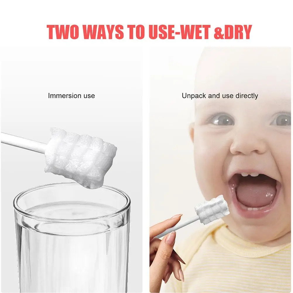 Baby Tongue Cleaner Disposable Gauze Toothbrush Paper Rod
