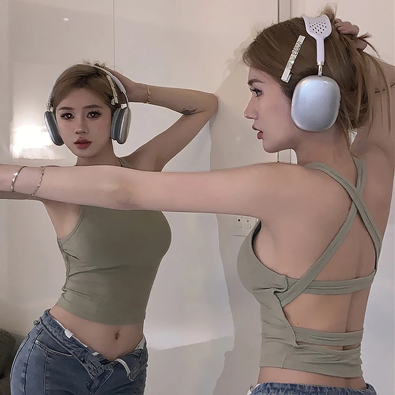 

Летний сексуальный женский однотонный топ без рукавов с открытой спиной