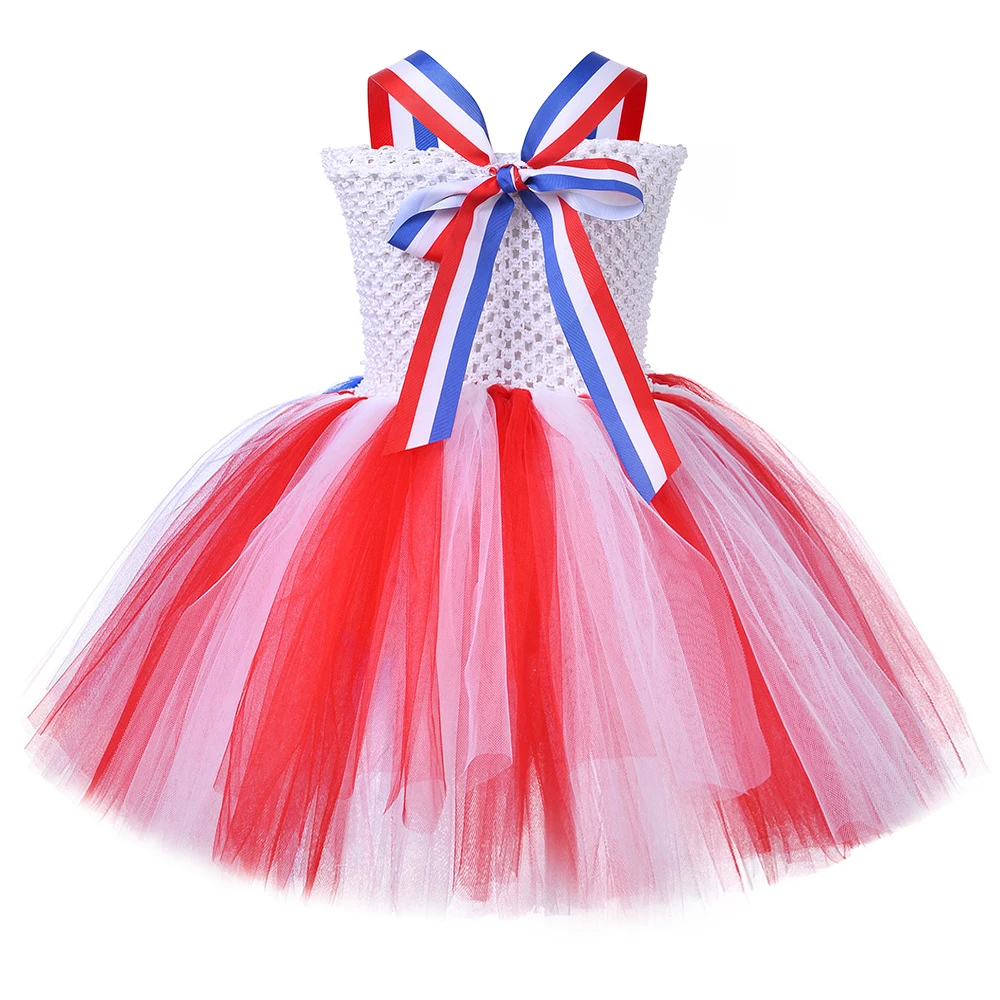 USA Independence Costumes for Girls Kids American Flag Day Suspender Dresses Children Carnival Party Outfit Christmas Clothes