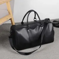 Retro New Short Trip Bag Large Capacity Sports Motorcycle Training Pu Waterproof Leisure Fitness Bag - Image 3
