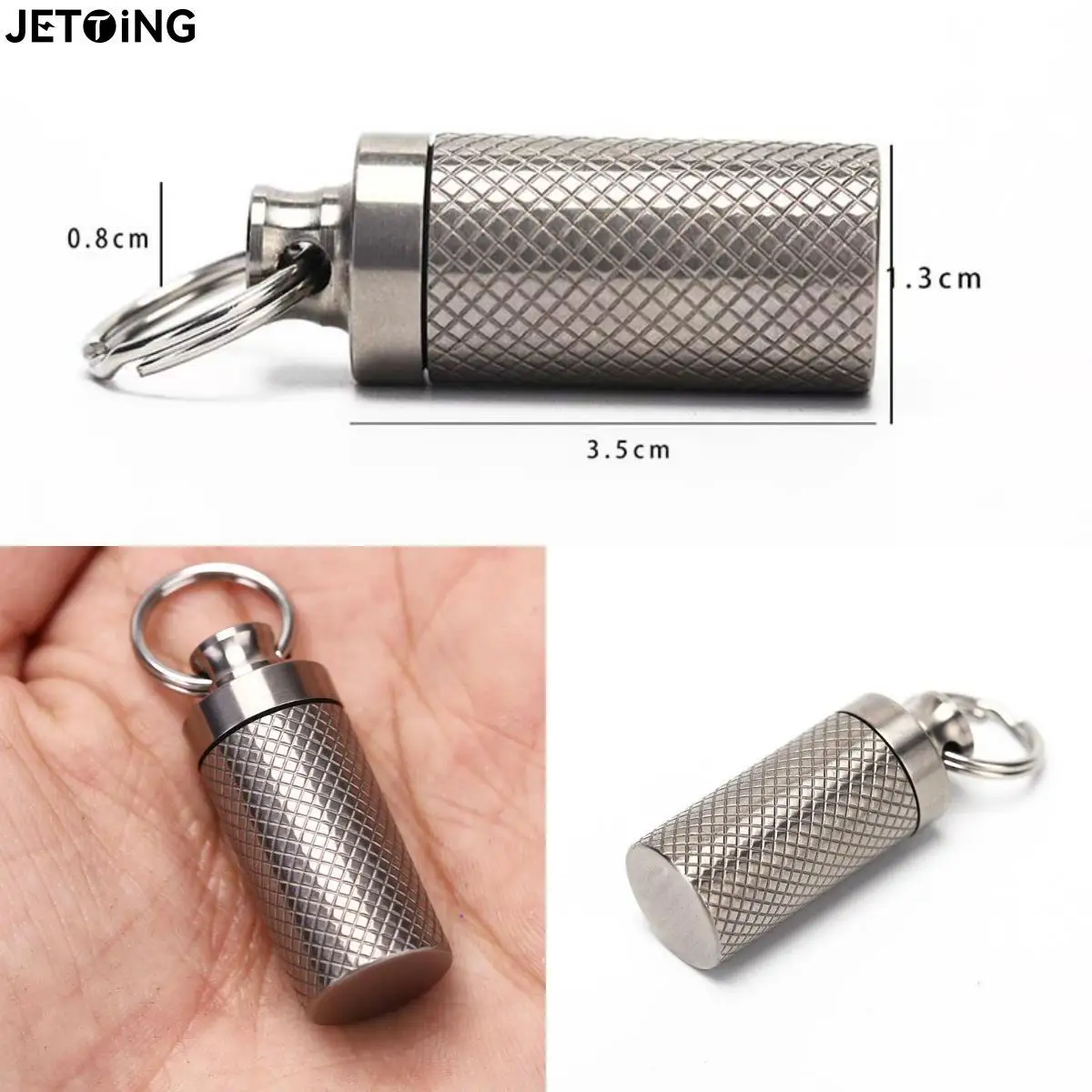 Outdoor Waterproof Canister Titanium Alloy Waterproof Canister Medicine Seal Capsule Bottle Keyring Multi Tools whistle keychain car adhesive tape keychain tool tactical keychain keychain carabiner pill box waterproof bottle camping gas canister