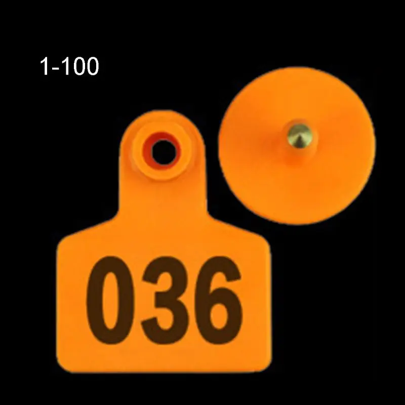 100PCS Soft TPU Ear Tags Livestock Identification Ear Tag Applicator for Pig Cow livestock ear tags