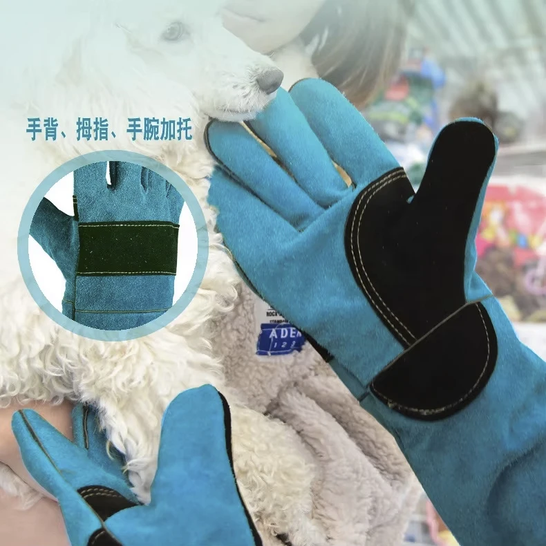 Pet Grooming Gloves Pet Protective Gloves Animal Bite Resistant Protection Gloves Bite Proof for Bathing Grooming Welding Dog/Cat/Bird/Snake/Lizard/Reptile Scratch/Bite