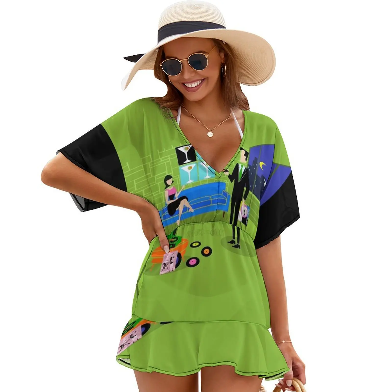 

Retro Urban Cartoon Couple Cover Ups Woman fashion Women's skirt women's summer dresses 2024 clothes