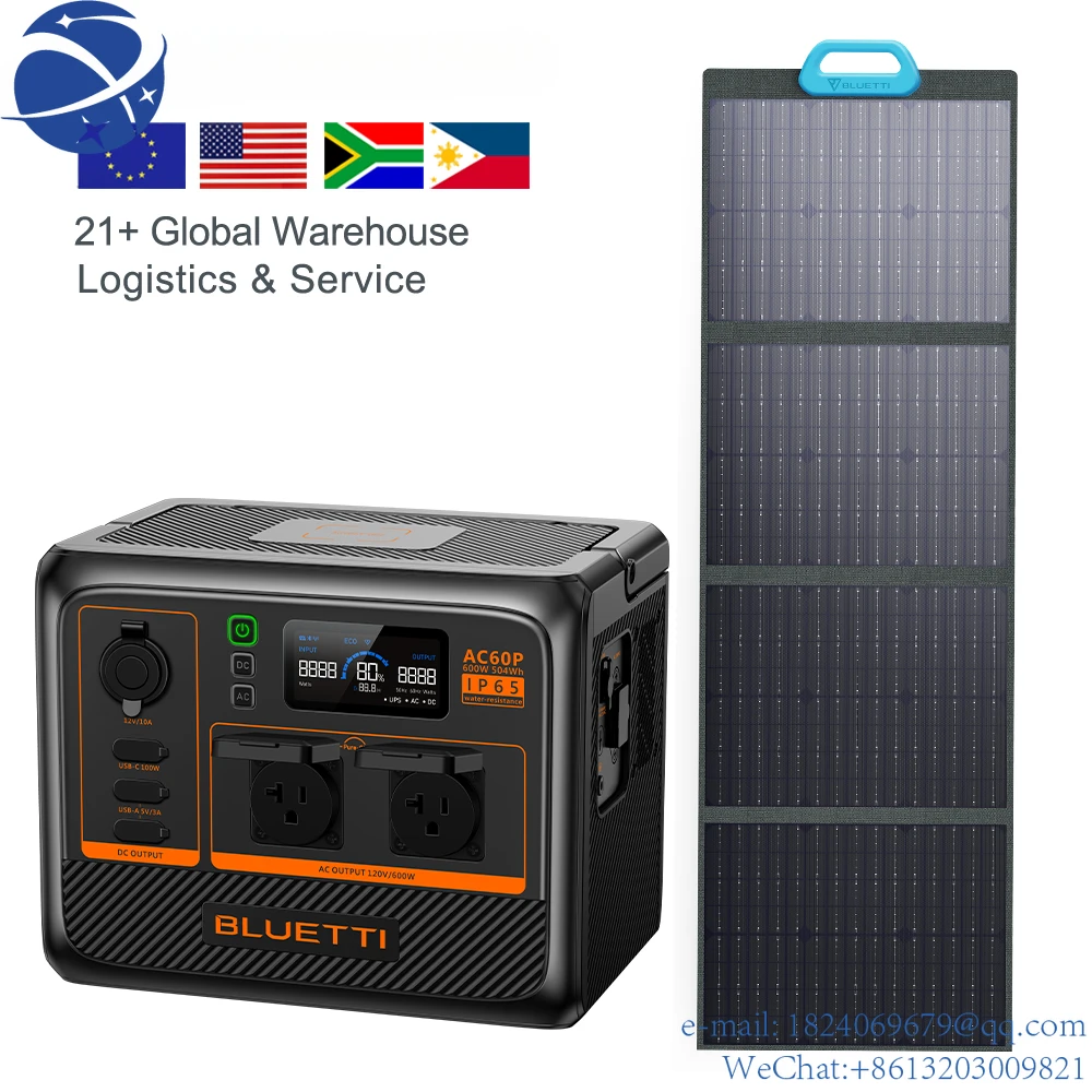 

YUN YIBluetti AC60P Portable Solar Panels 600w Portable Power Station Solar Generator For Household Outdoor Bivouac