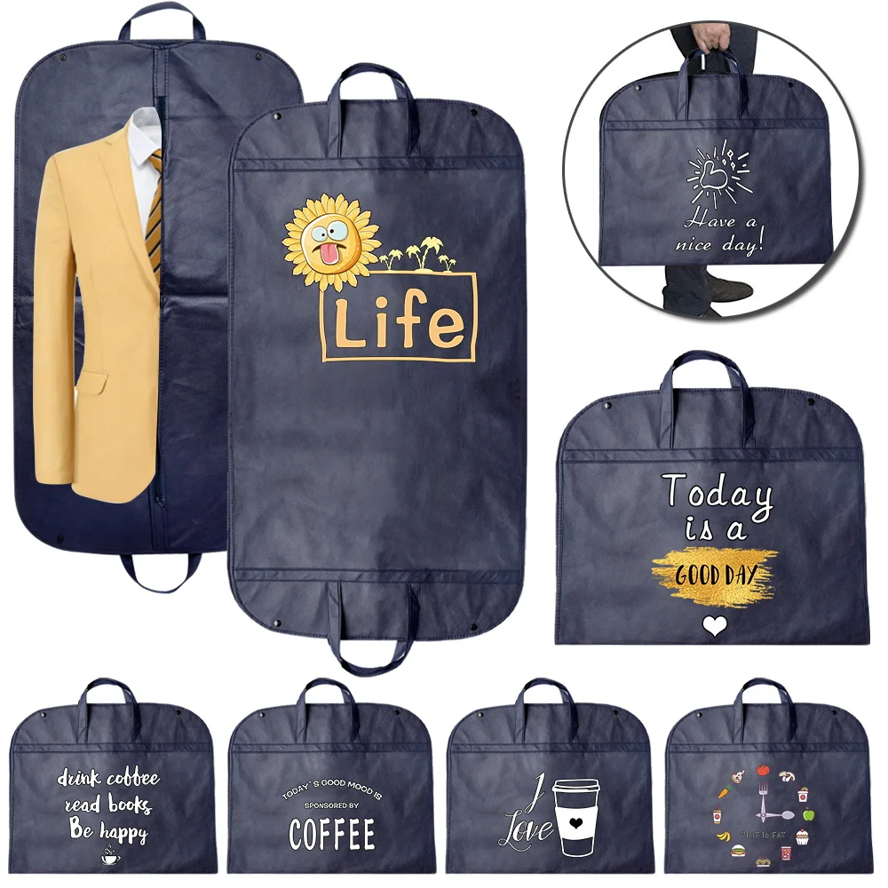 

Clothes Dust Cover Wedding Dress Cover Suit Coat Storage Bag Garment Bags Home Hanging Clothing Organizers Food Pattern Series