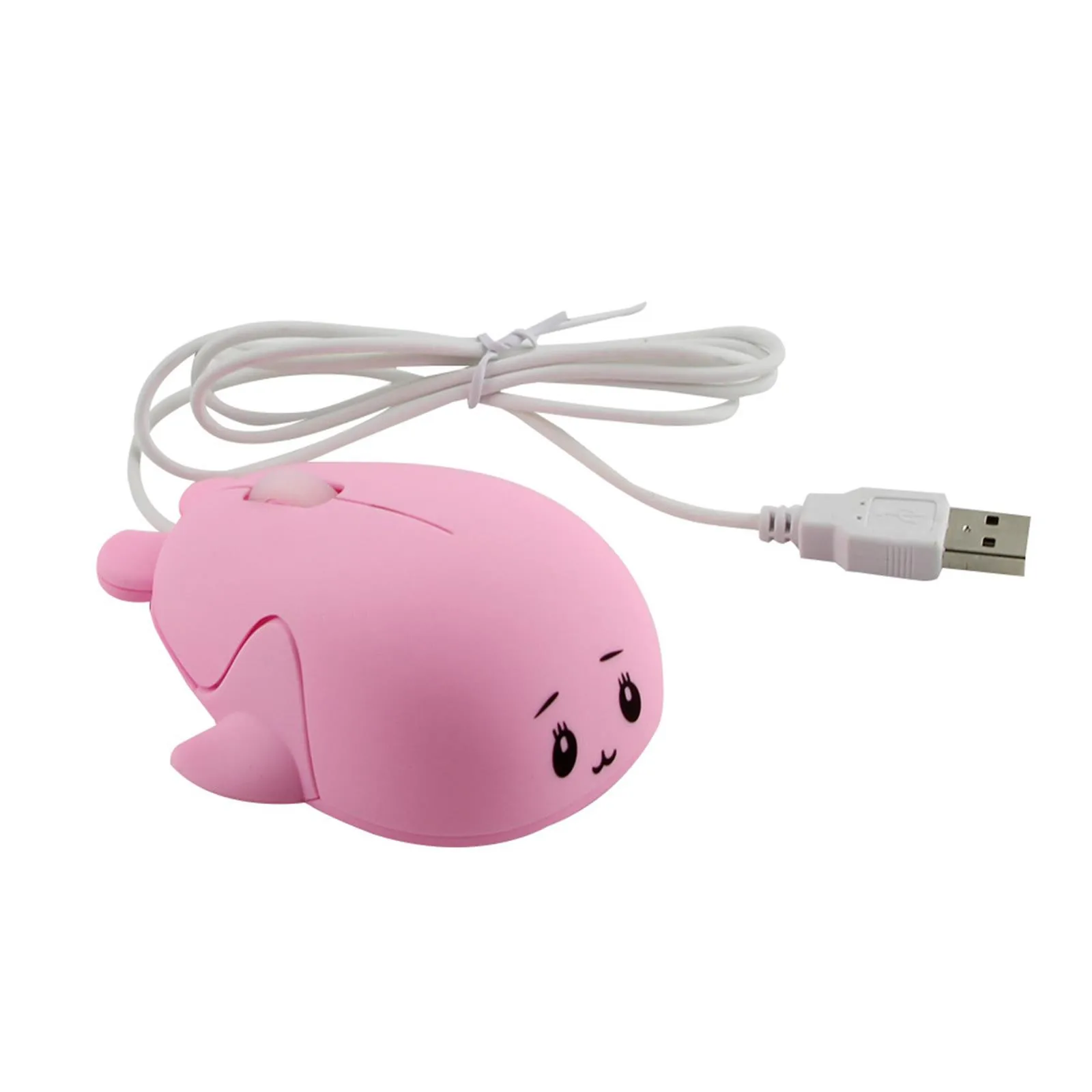 small computer mouse Optical Computer Mouse Cute Pink Mini Small Cartoon Animal Dolphin Shape Wired Mice With Retractable USB Cable For Kid Girl Gift pink gaming mouse Mice