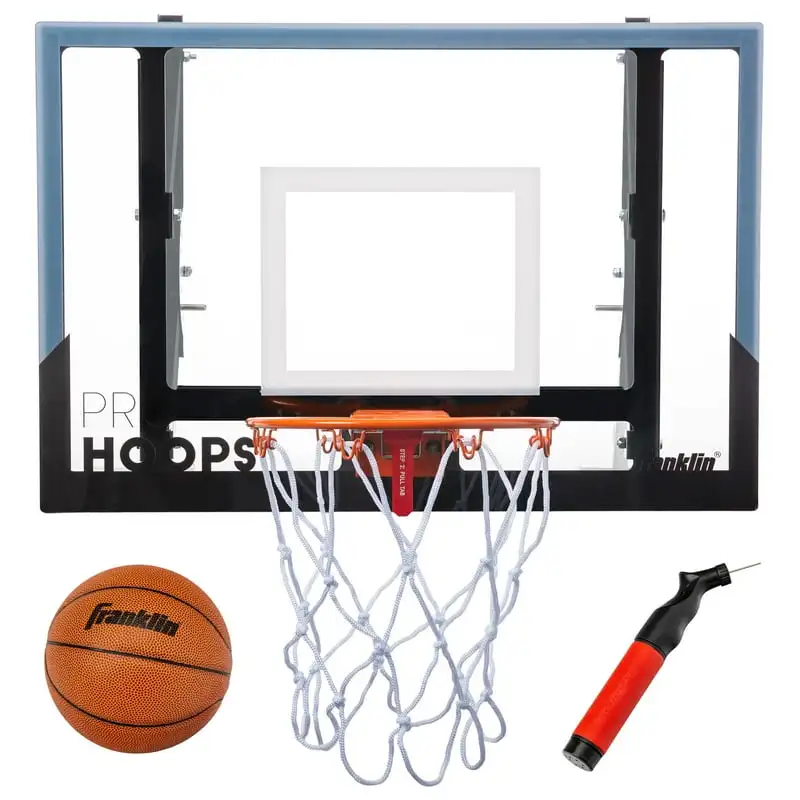 

Franklin Sports Wall Mounted Mini Basketball Hoop - Pro Hoops Indoor Mini Hoop with Mini Basketball - Slam Dunk Approved Shatter