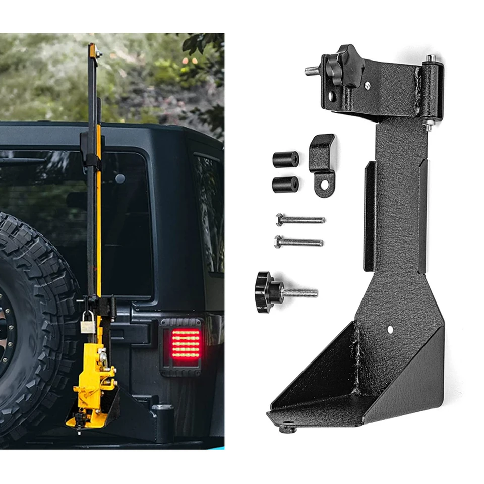 Support De Cric Pour Jeep Wrangler JK (2007-2018) - Accessoire De Montage En Alliage D'aluminium - Installation Facile Sans Perçage