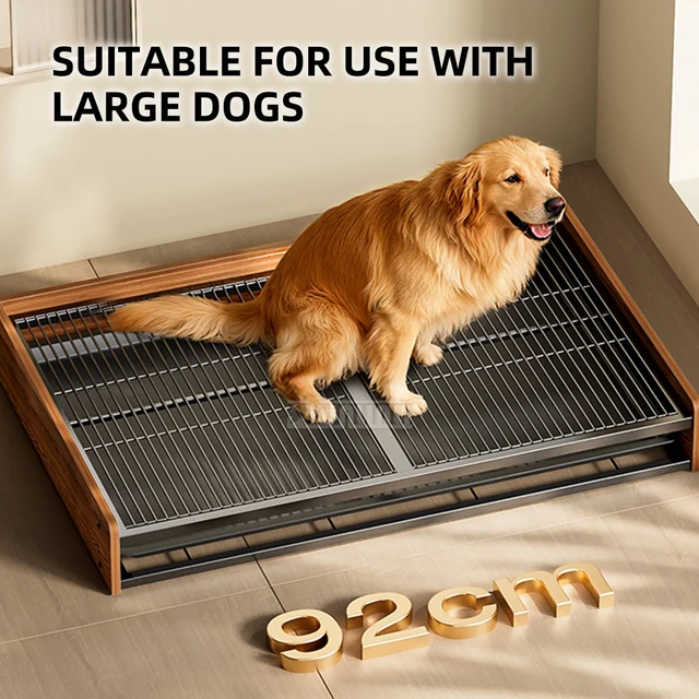 Dog Toilet for Large Breed Dogs – Large Dog Poop & Pee Tray, Moisture-Proof Wooden Board, Supplies for Medium & Small Dogs 1