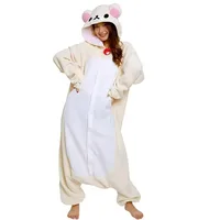 Halloween Christmas Cartoon Bear Pajama Rilakkuma Kigurumi Unicorn Adult Anime Jumpsuit Cute Cartoon Sleepwear Buttons Slippers - Image 3