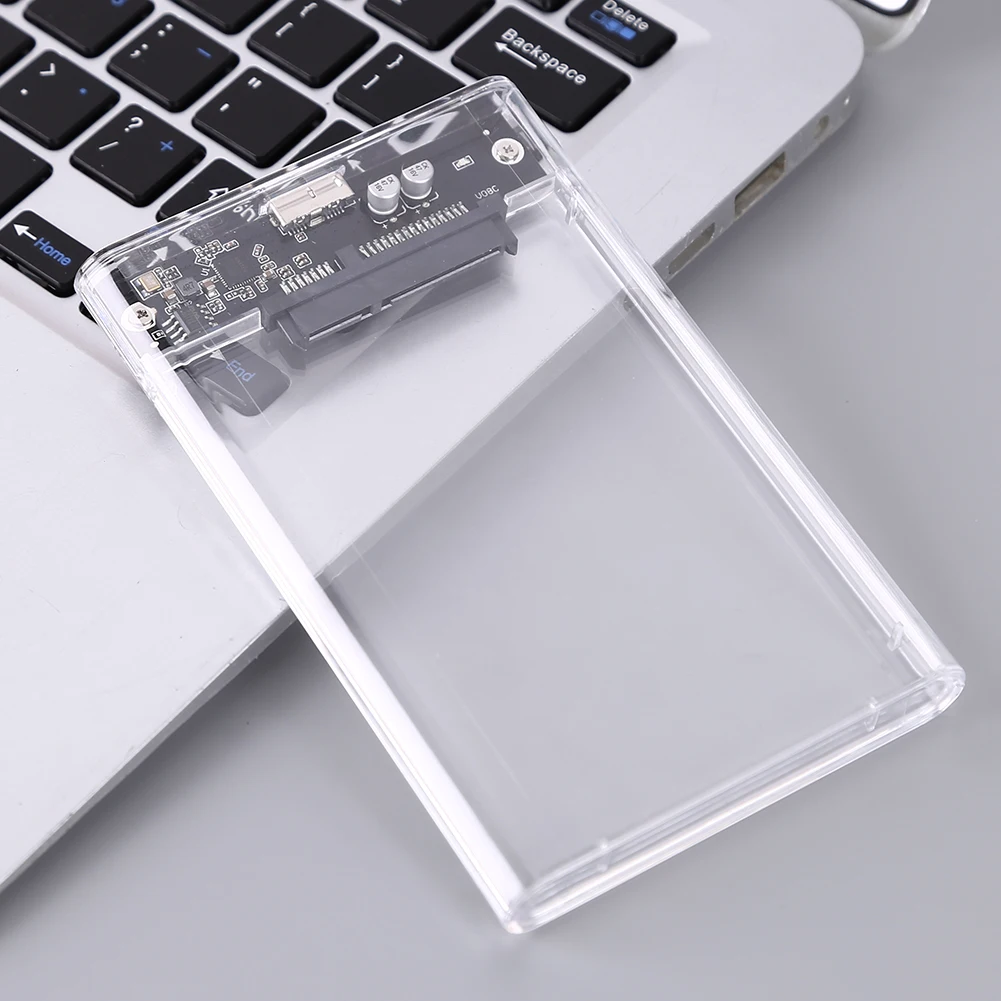 USB 3.0 HDD 인클로저, 2.5 인치 SATA SSD 하드 드라이브 케이스, 외부 상자 (클리어)