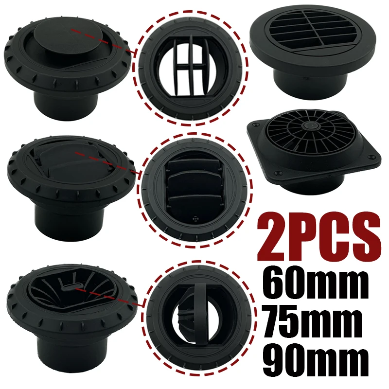 Warm Air Vent Outlet Rotatable Air Diesel Heater Conditioner Pipe Outlet Connector for Car Truck VAN Camper 2X