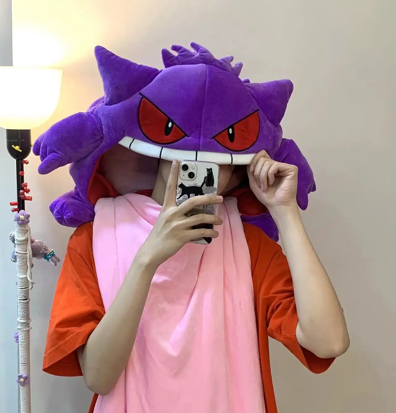 

130cm Pokemon Gengar Big Tongue Plush Anime Peripheral Big Size Gengar Sleep Pillow Dual Purpose Nap Blanket Stuffed Toy Gift