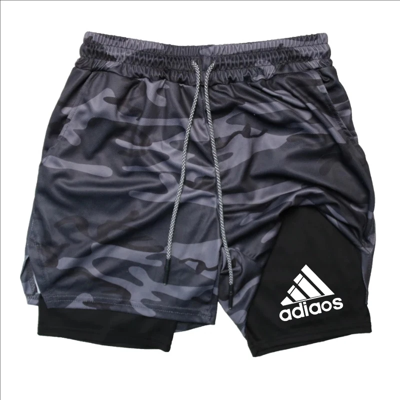 Men Shorts Men'S Compression Shorts Summer Gym Fitness Running Training Sports Shorts Two-In-One Mesh Breathable Quick-Drying