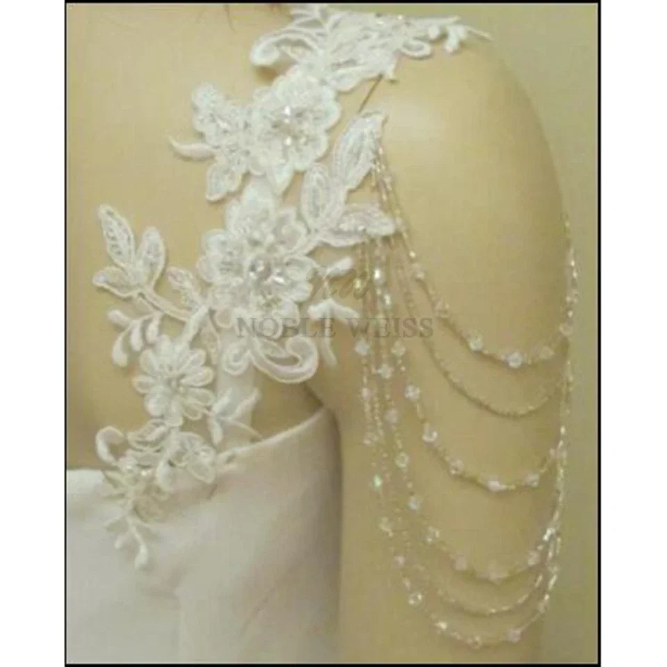Removeable Wedding Dress Straps Wedding Jackets Lace Top Bridal Bolero Shawl Straps For Strapless Dress One Pair Customized wedding shawl