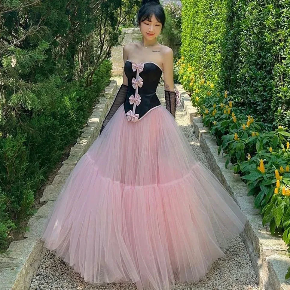 

Elegant Baby Pink Tulle Long Skirt Custom Made Extra Puffy Mesh Ball Gown Wedding Skirt Bridesmaid Skirts Women Evening Wear