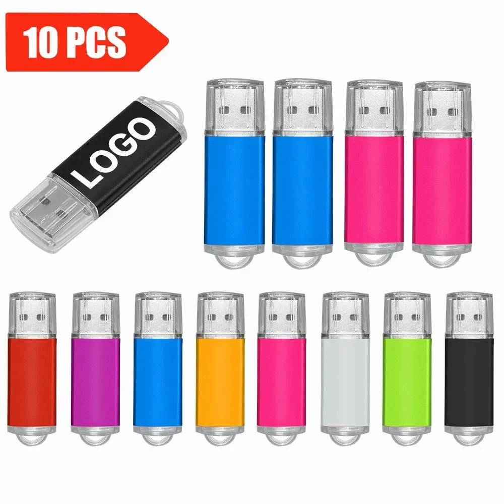 

10PCS/lot Metal USB Flash Pen Drive 32GB 4GB 16GB Pendrive 64GB Music Album Memory Usb Stick 512MB USB Gift Free Custom LOGO