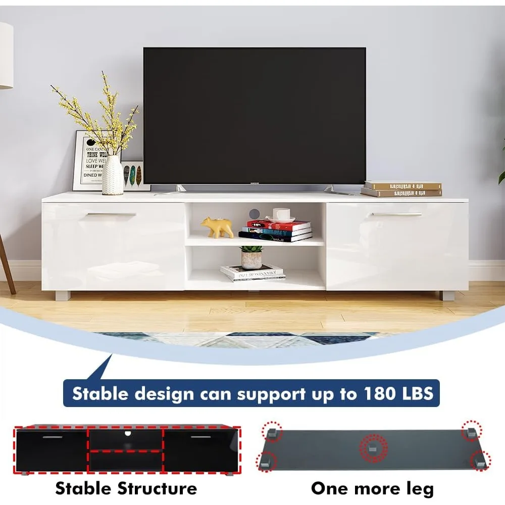 TV Stand for 50 55 60 65 70 75 Inch TV Entertainment Center for Living Room Modern Console with Storage Simple 6