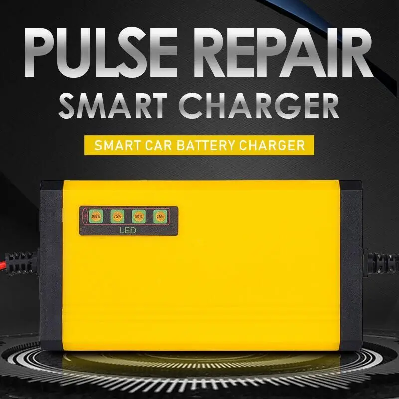 12V 2A Car Battery Charger 220V Power Puls Repair Charger Moto Truck Battery Charger Wet Dry Lead Acid Battery LED Display