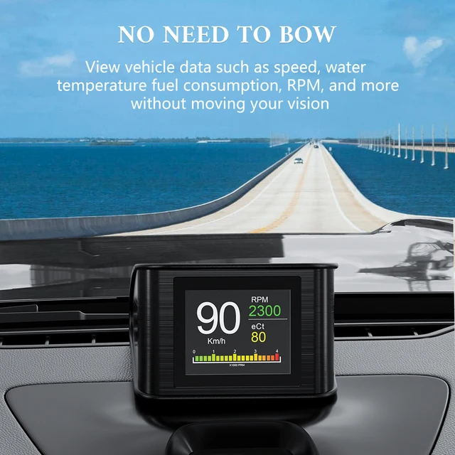 P10 Vehicle OBD2 Smart Digital HUD Display Clear Head Up Monitor For Real  Time Driving Data From Ravpower, $7.86