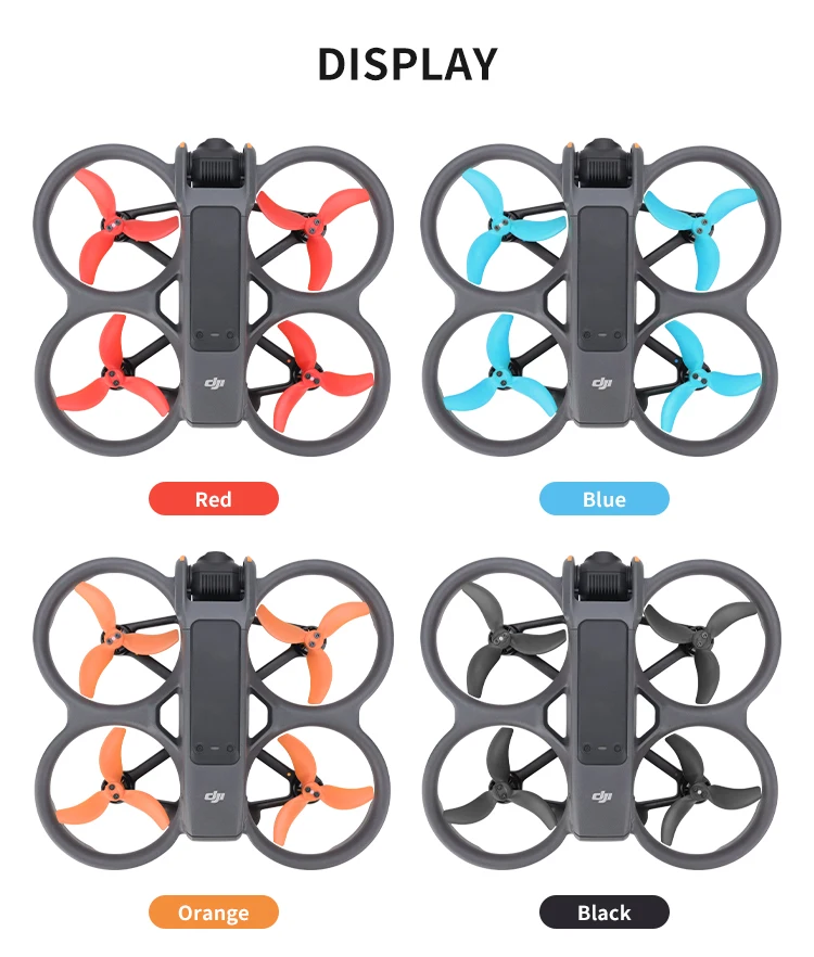 Hélices DJI Mini 3 Pro noires en gros plan, matériau durable pour des vols stables et sécurisés.
