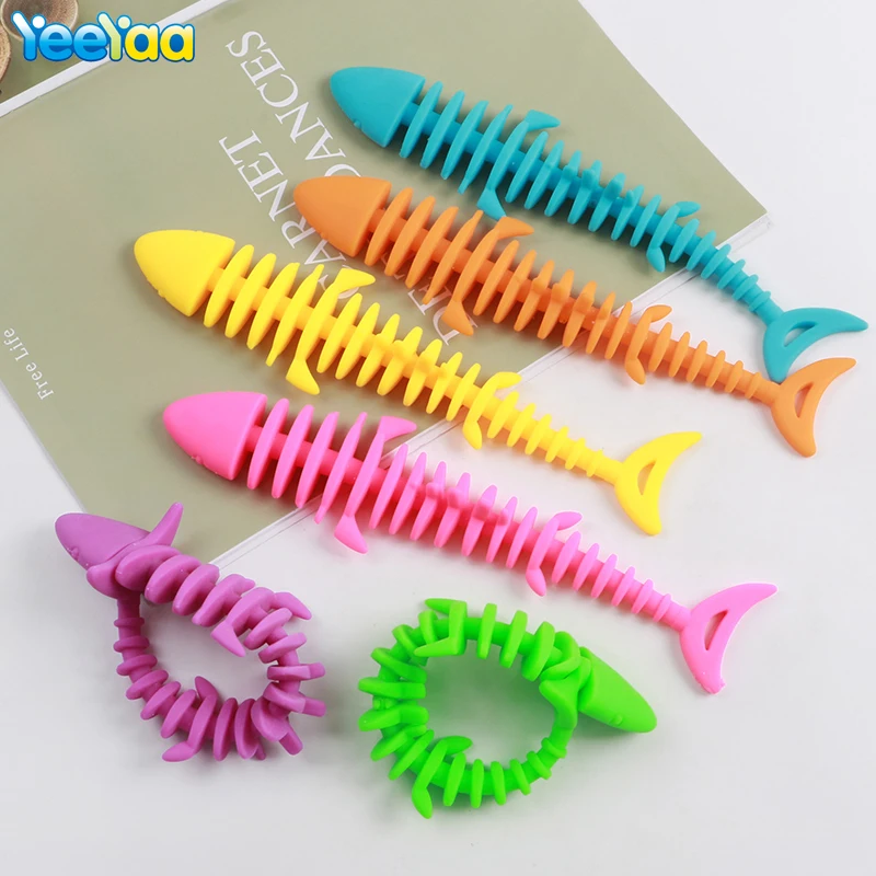 

Hairtail Fin Fish Bone Bracelet Funny Decompressio Toys Squeeze Soft Sticky Stress Relief Funny Toys For Adults Or Children Gift