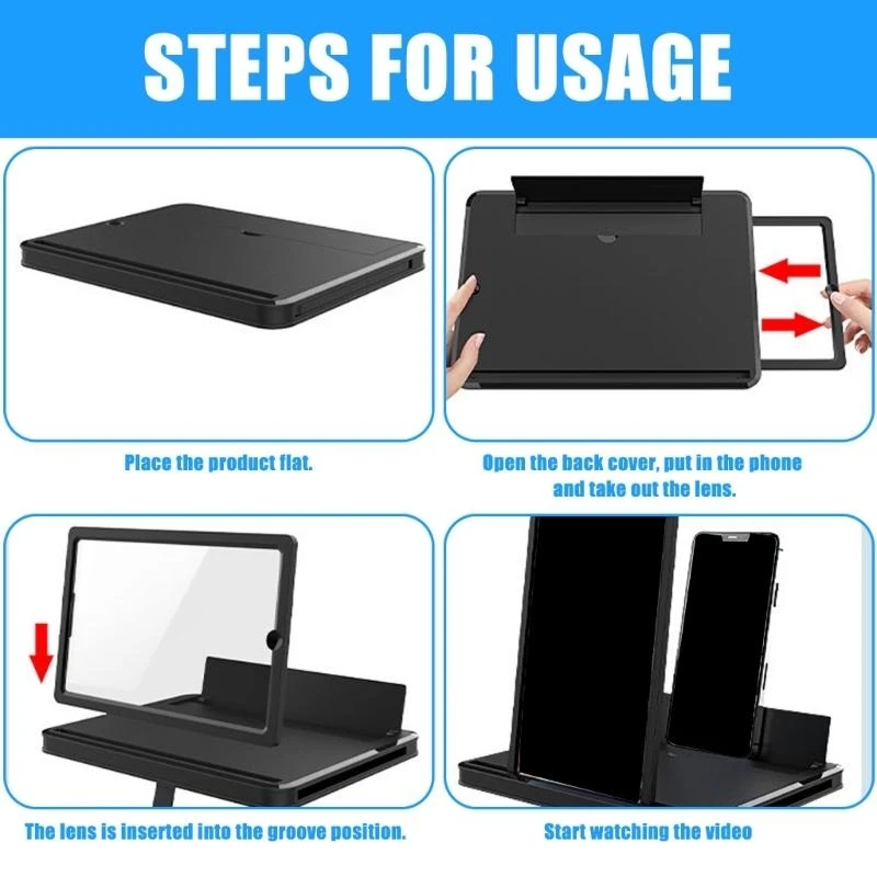 Universal Smartphone Screen Expander with Rotating Stand for Enhanced Theater View