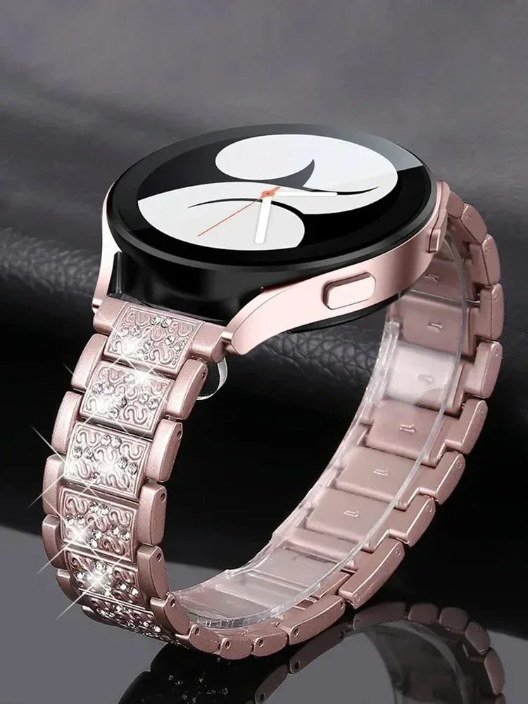 Elegant Diamond Stainless Steel Watch Band Bracelet - Premium Metal Strap Accessory