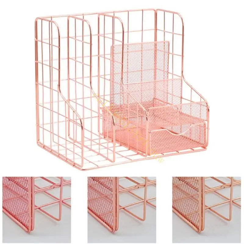 J60A HI-Q 로즈 골드 메탈 잡지 홀더 파일 폴더 다중 크기 구획